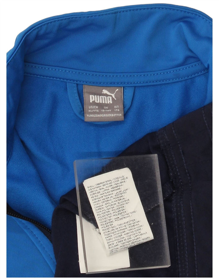 Chłopięca kurtka dresowa PUMA, 15-16 lat, granatowy poliester z blokami kolorów
