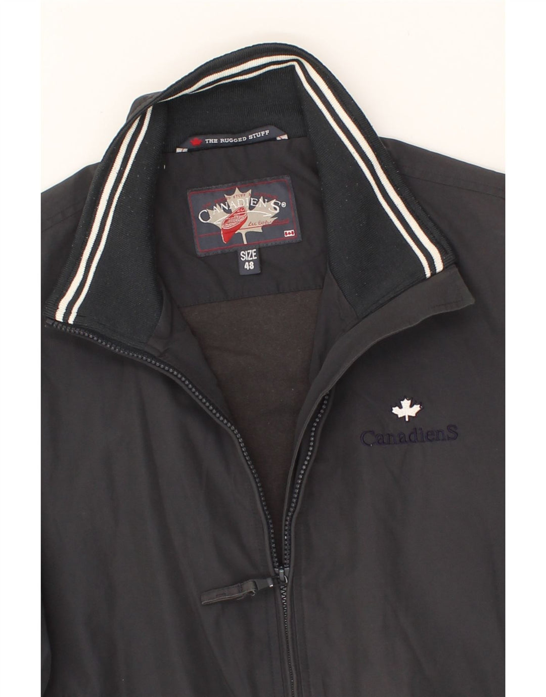 CANADIENS Mens Bomber Jacket IT 48 Medium Grey Cotton Vintage Canadiens and Second-Hand Canadiens from Messina Hembry 