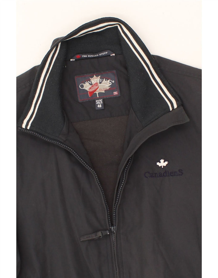 CANADIENS Mens Bomber Jacket IT 48 Medium Grey Cotton Vintage Canadiens and Second-Hand Canadiens from Messina Hembry 