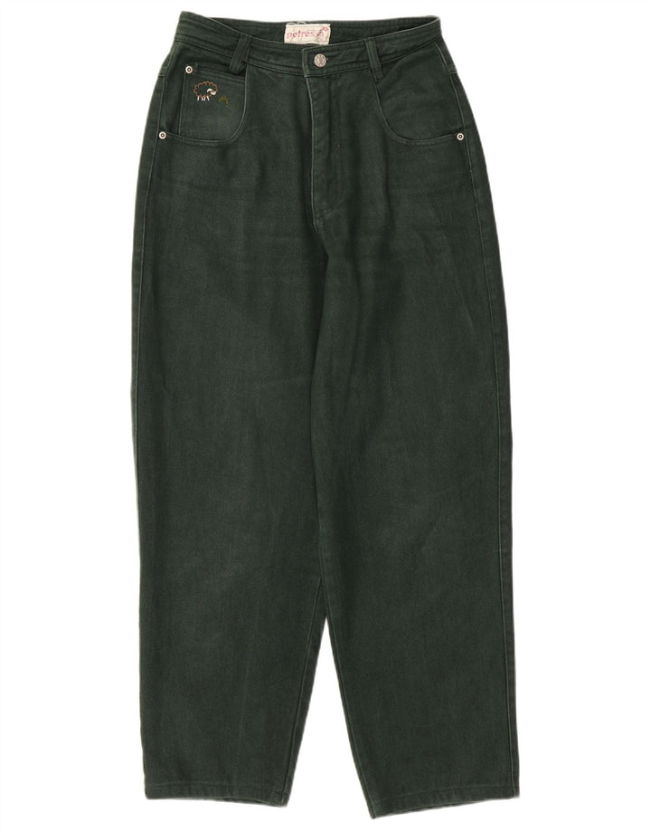 Damskie jeansy z wysokim stanem PETRESSA EU 36 Small W26 L26 Zielona bawełna