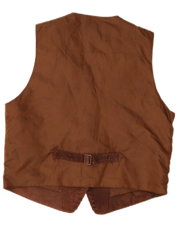 Zamszowa kamizelka damska B.B. Dakota UK 18 XL, brązowa, skórzana