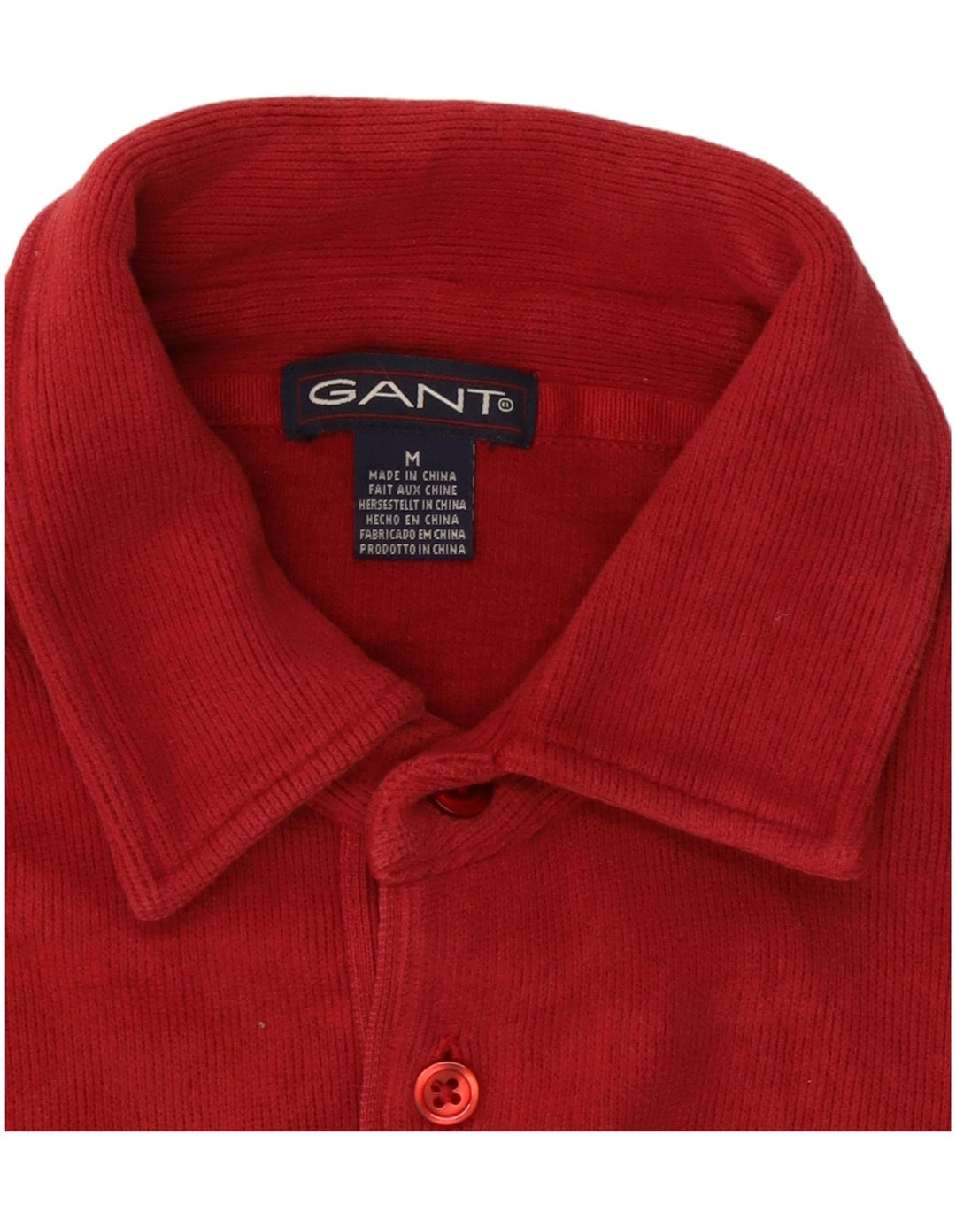 Męski sweter polo Gant, bawełniany, w kolorze średnio czerwonym