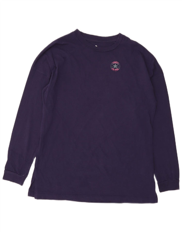 CONVERSE Damski top z długim rękawem UK 14, średni fiolet, bawełna