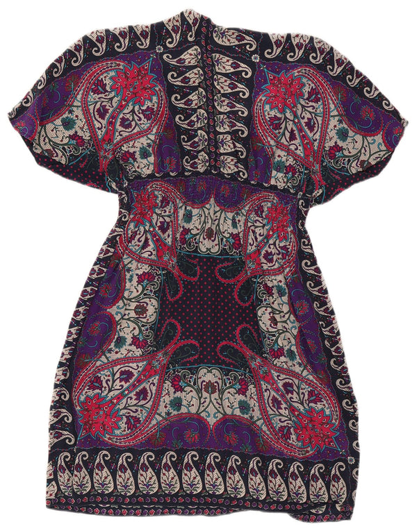 Damska sukienka kaftan Warehouse UK 12 Średni wielokolorowy jedwab Paisley