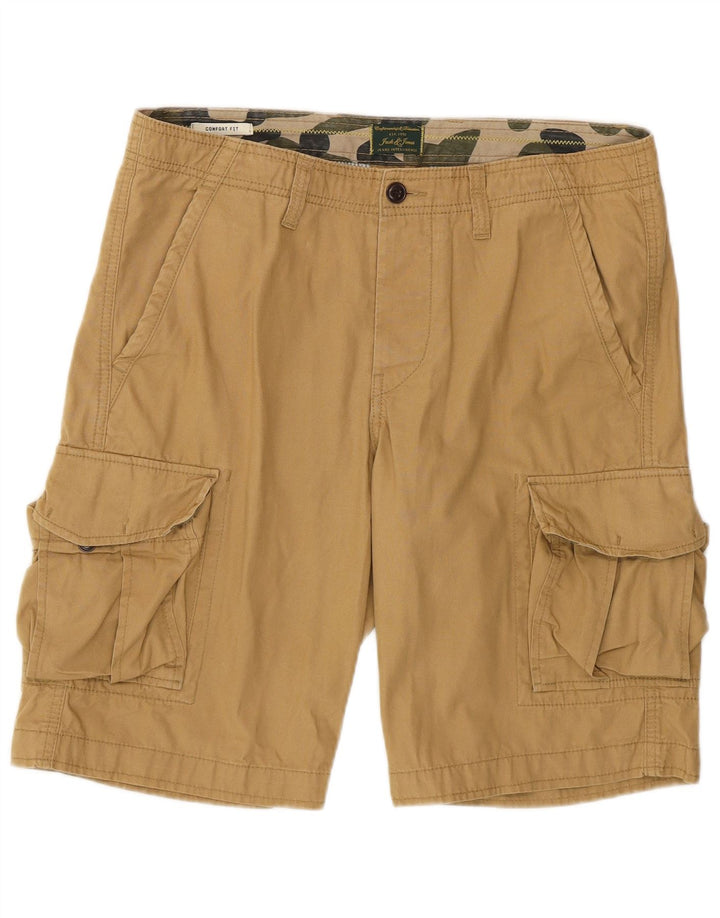 Męskie spodenki cargo Jack & Jones Comfort Fit, średnie W32, beżowa bawełna