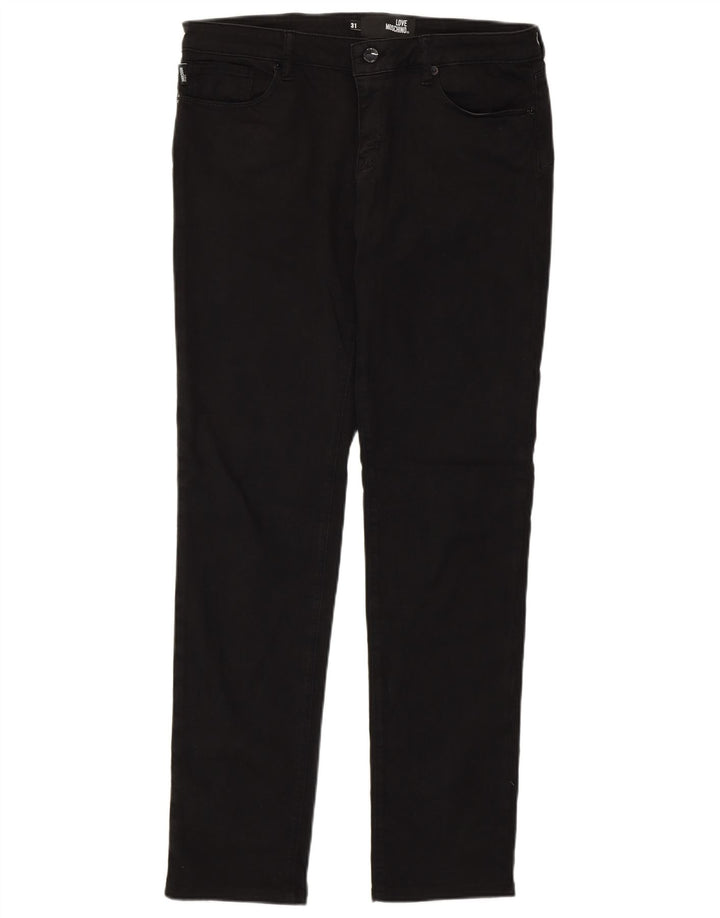 Damskie dżinsy Moschino Slim W31 L30 Czarne bawełniane
