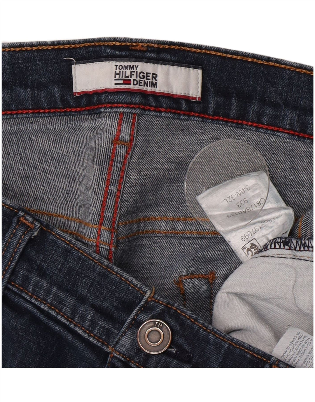 Męskie jeansy slim fit Tommy Hilfiger W34 L32 Niebieskie