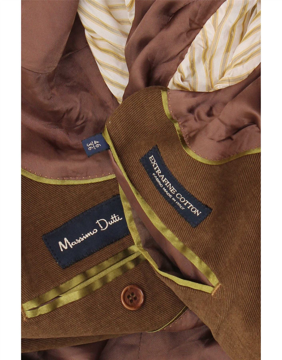 Męska marynarka zapinana na 3 guziki Massimo Dutti EU 46, mała, brązowa, bawełniana