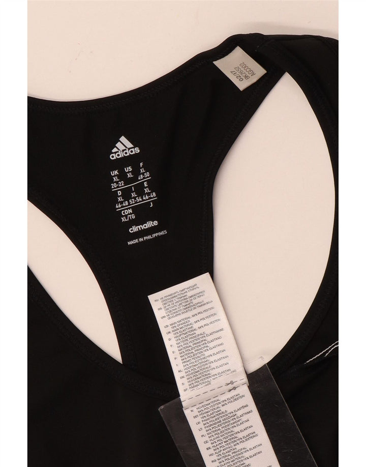 Damski top ADIDAS Climalite z kamizelką UK 20/22 XL, czarny poliester