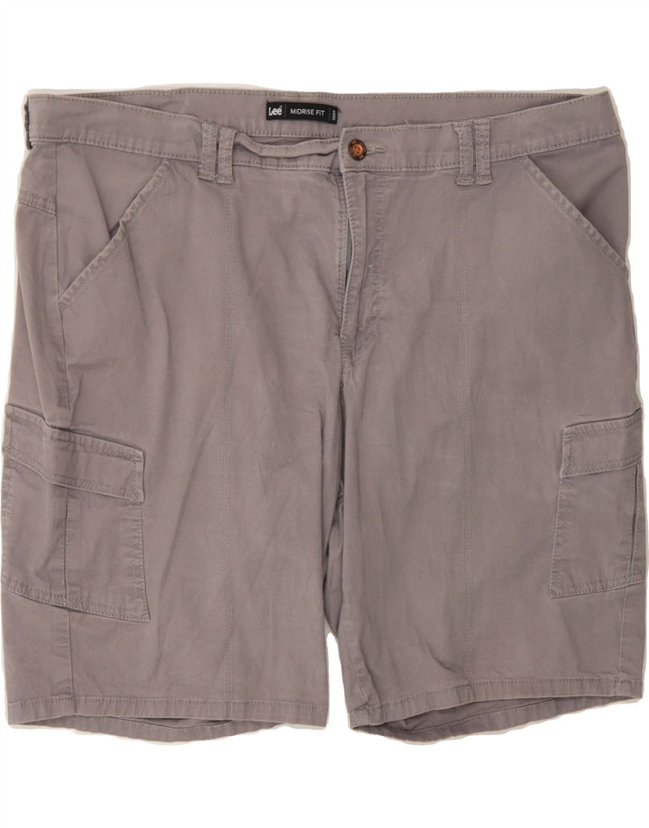 LEE Womens Mid Rise Cargo Shorts US 18 2XL W40 Grey Cotton Vintage Lee and Second-Hand Lee from Messina Hembry 