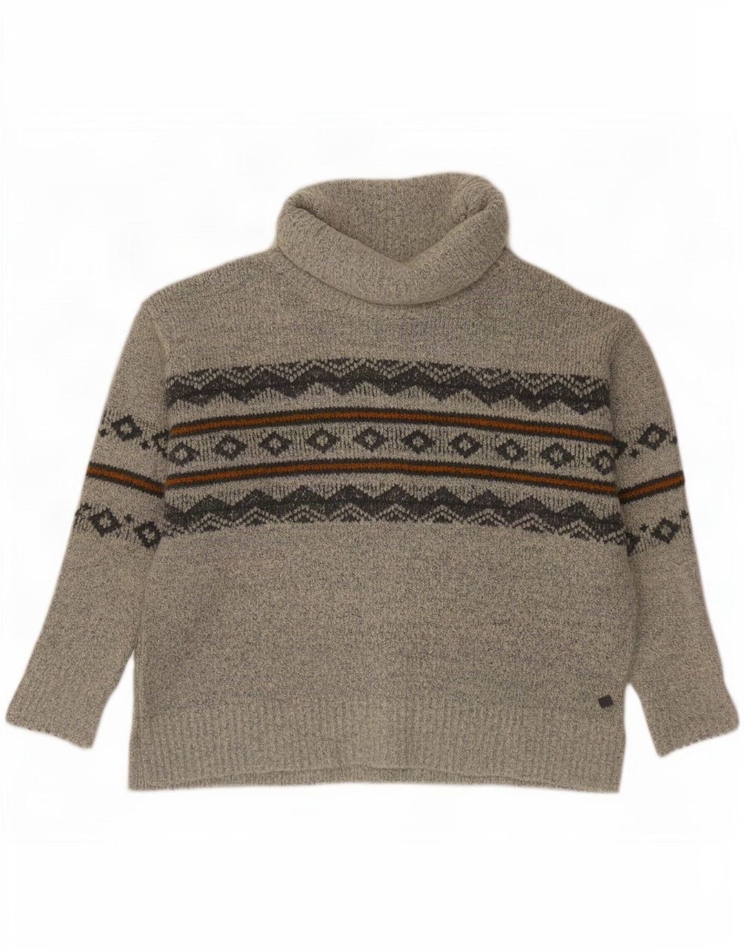Damski sweter z golfem Weird Fish UK 14, duży, szary Fair Isle