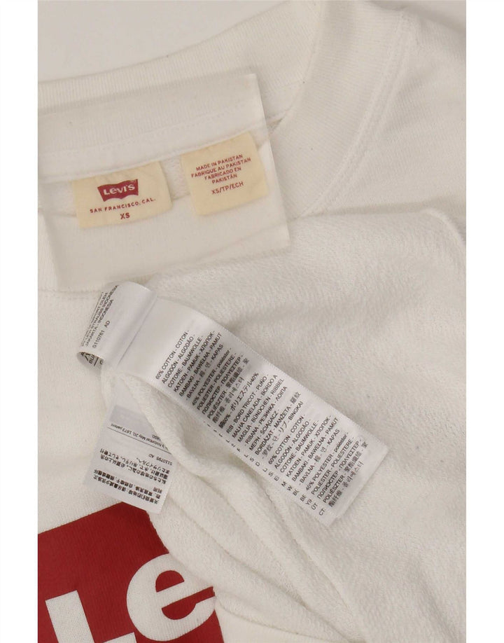 Damska bluza Levi's z grafiką oversize, UK 6 XS, biała bawełna