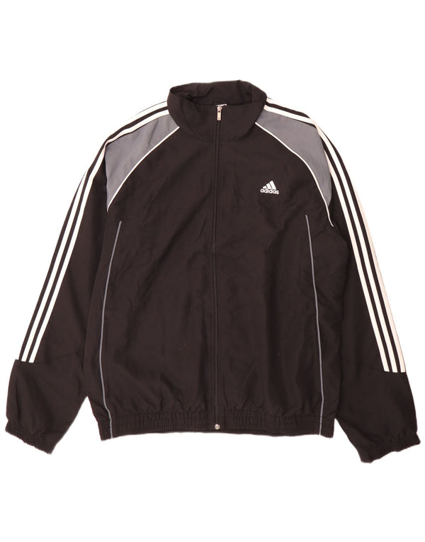 Adidas Męska bluza dresowa z grafiką XL, czarna, sportowa z blokami kolorów