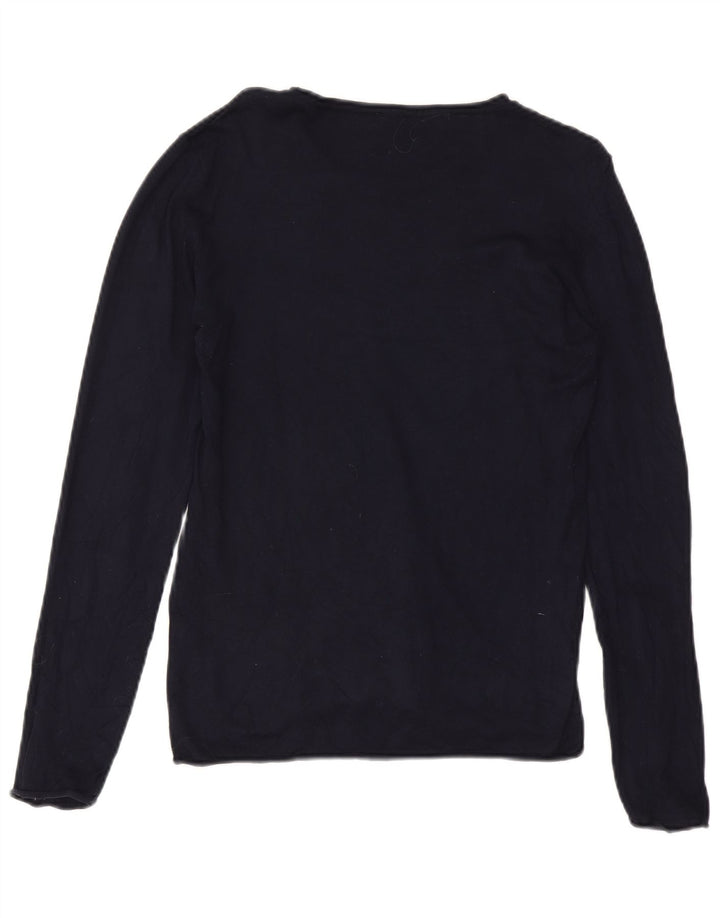 Damski top z długim rękawem Zara UK 18 XL Granatowa wiskoza