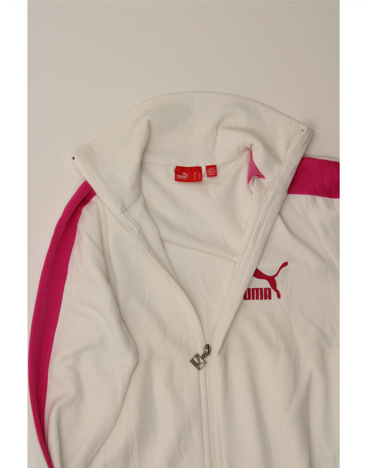 PUMA Womens Tracksuit Top Jacket UK 14 Large White Colourblock Polyester Vintage Puma and Second-Hand Puma from Messina Hembry 