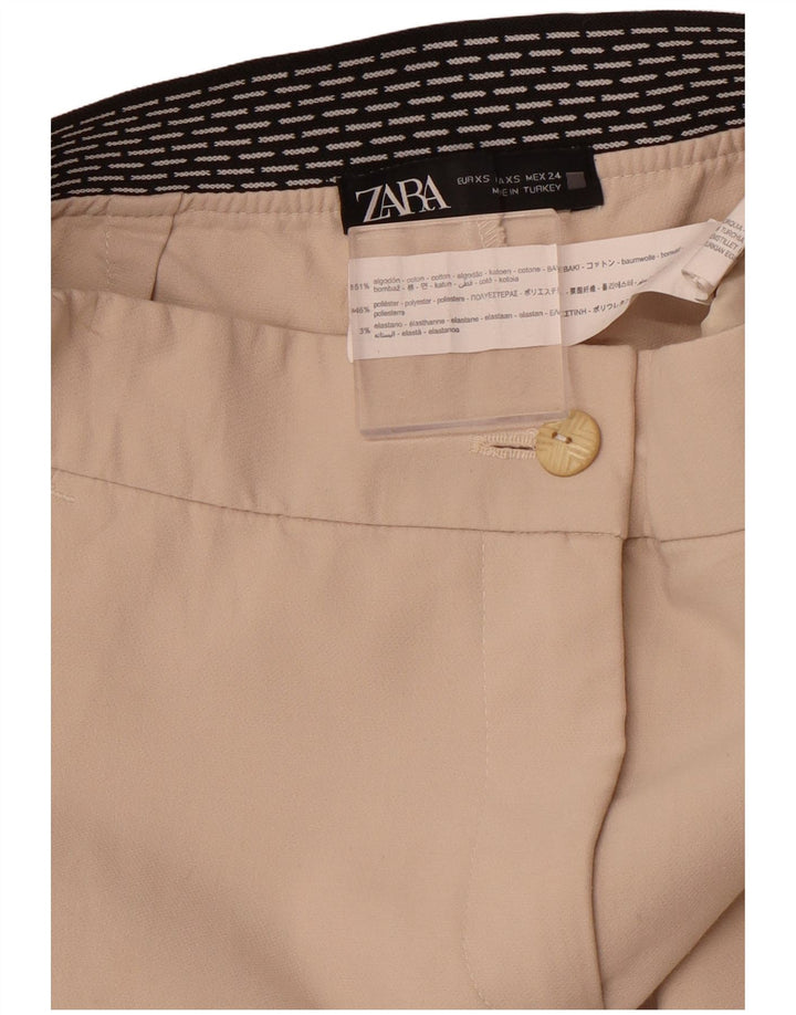 Damskie zwężane spodnie chino ZARA XS W24 L26 Beżowa bawełna