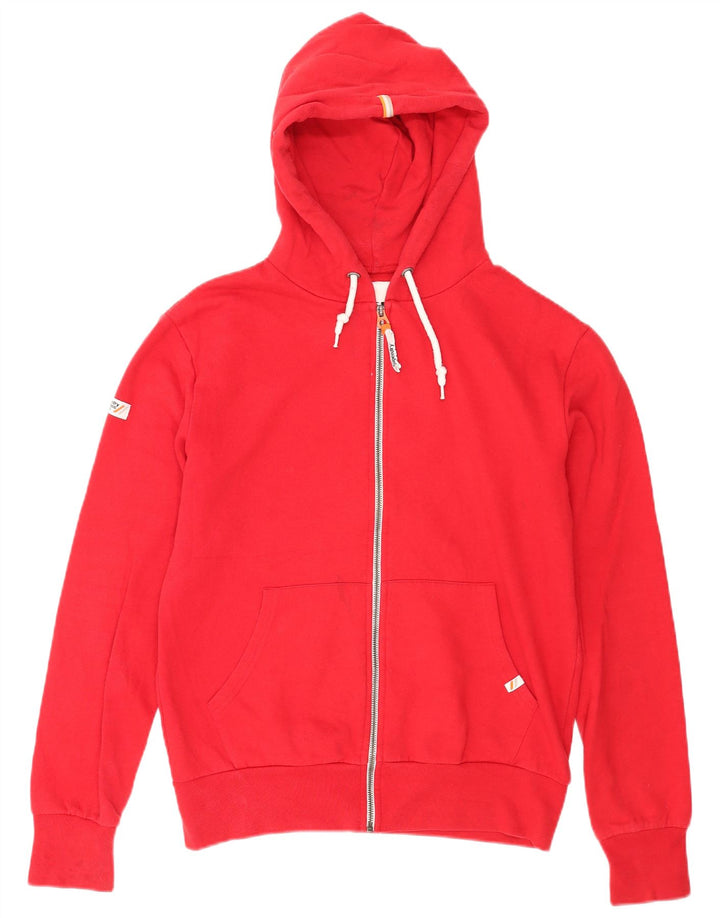 Męski sweter z kapturem i zamkiem Superdry, średnioczerwony, bawełniany