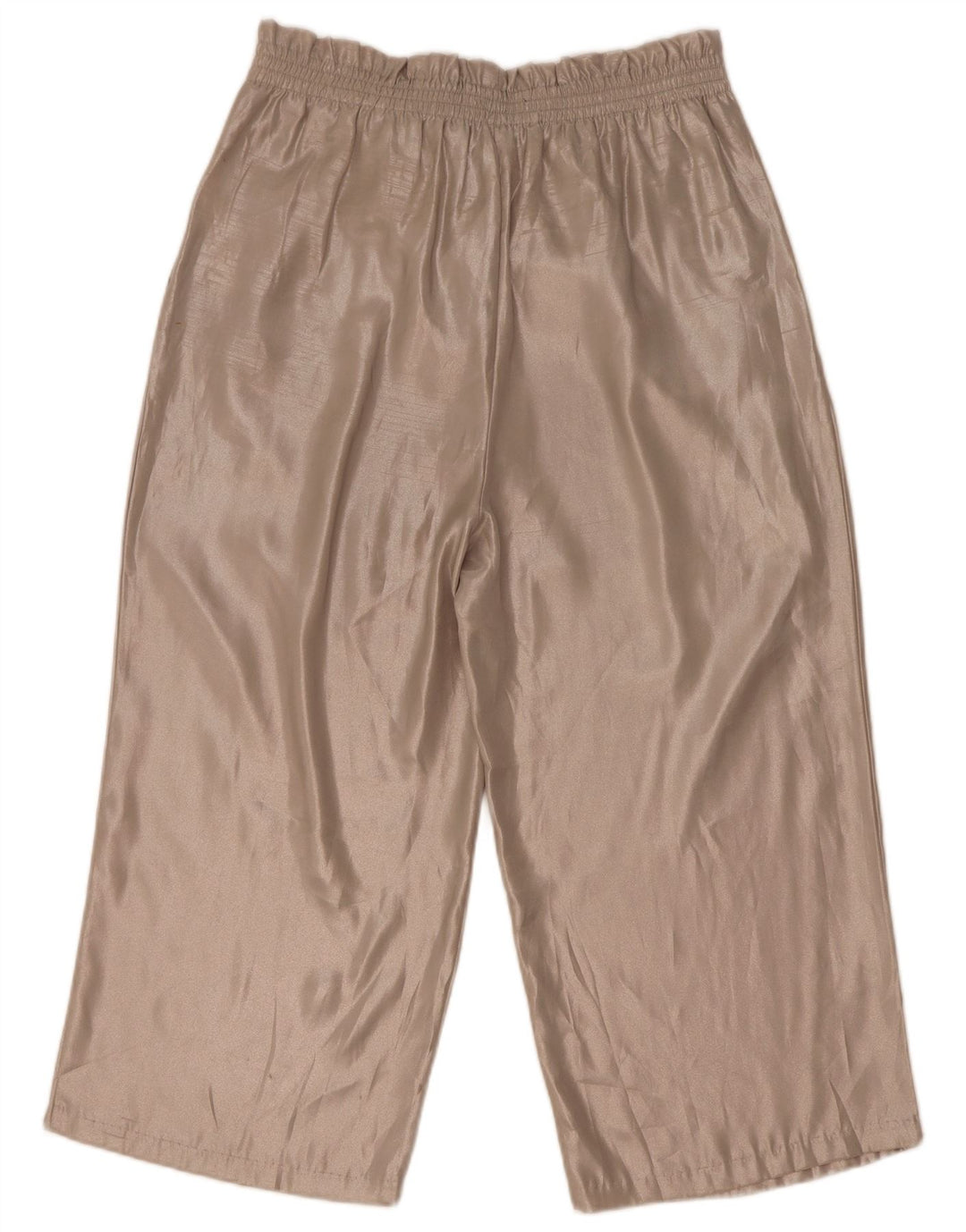 Damskie spodnie capri z wysokim stanem Zara, średnie W28 L21, beżowy poliester