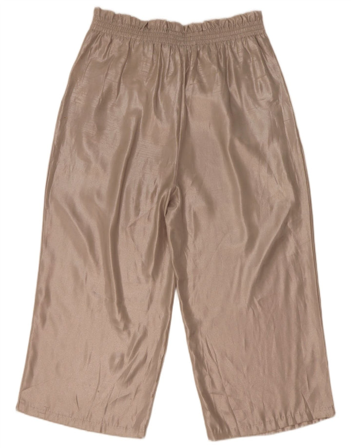 Damskie spodnie capri z wysokim stanem Zara, średnie W28 L21, beżowy poliester