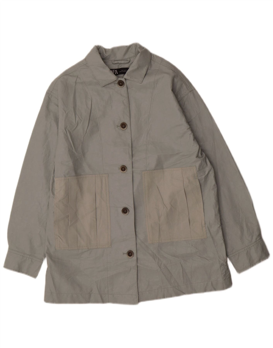 Damska kurtka oversize ze sztucznej skóry Zara UK 10, mała, zielona z poliuretanu