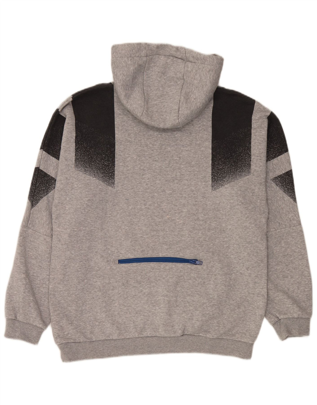 Męska bluza z kapturem Adidas, średnia szara bawełna z blokami kolorów