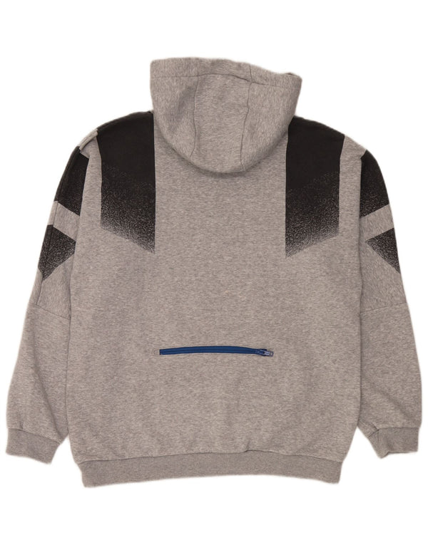 Męska bluza z kapturem Adidas, średnia szara bawełna z blokami kolorów