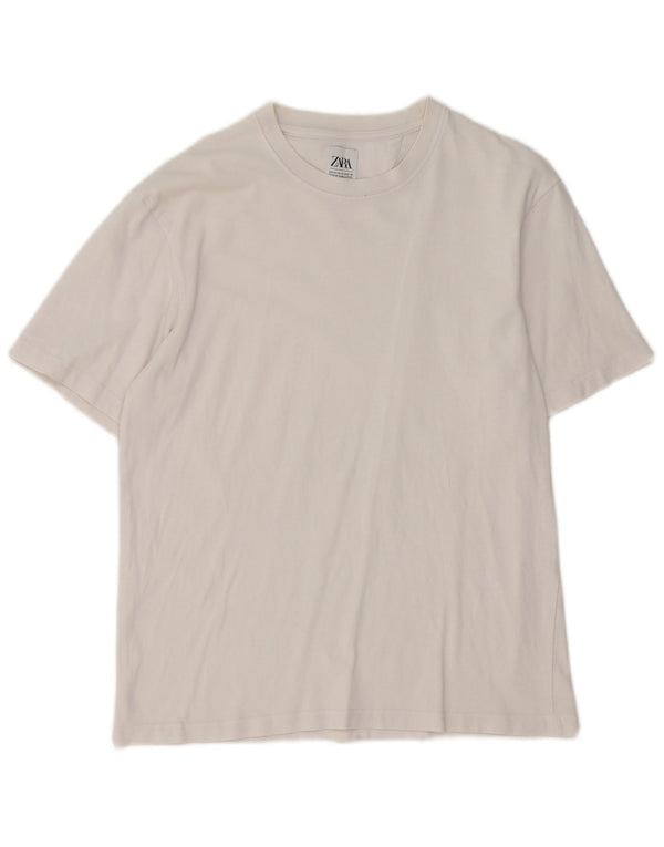 Męska koszulka T-shirt Zara, średnia biel