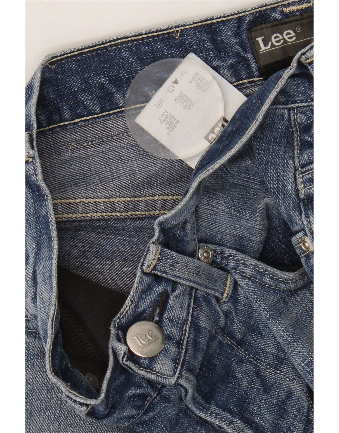 Damskie jeansy Lee Knox Straight W28 L28 Niebieskie bawełniane