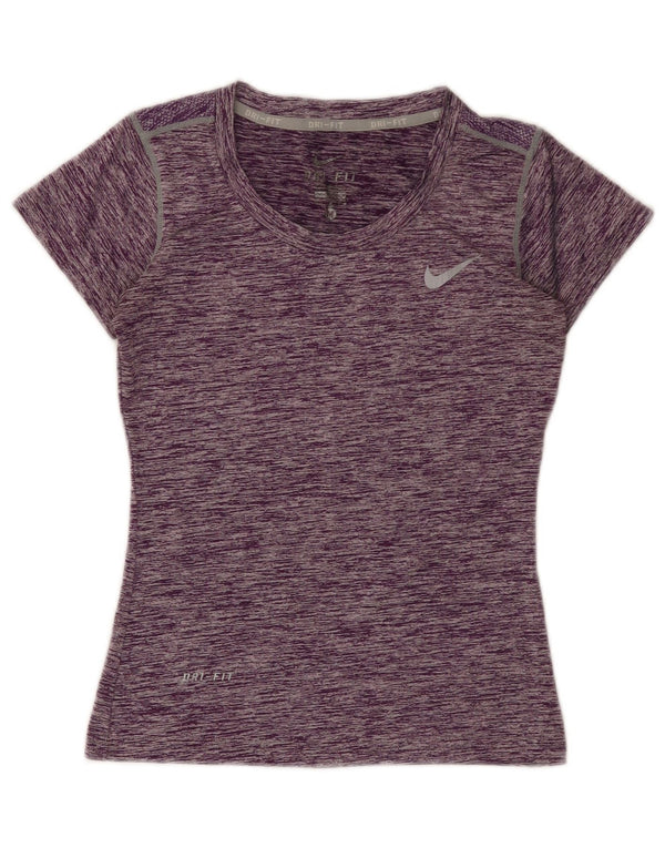Damska koszulka Nike Dri Fit Top UK 12, średni fioletowy, nakrapiany poliester