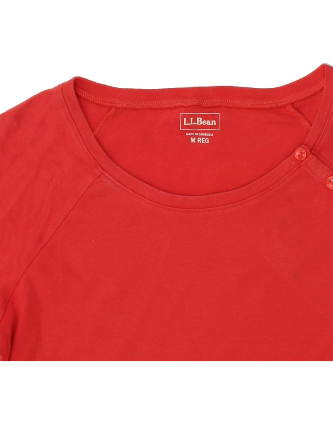 L.L.BEAN Womens T-Shirt Top UK 14 Medium Red Cotton Vintage L.L.Bean and Second-Hand L.L.Bean from Messina Hembry 