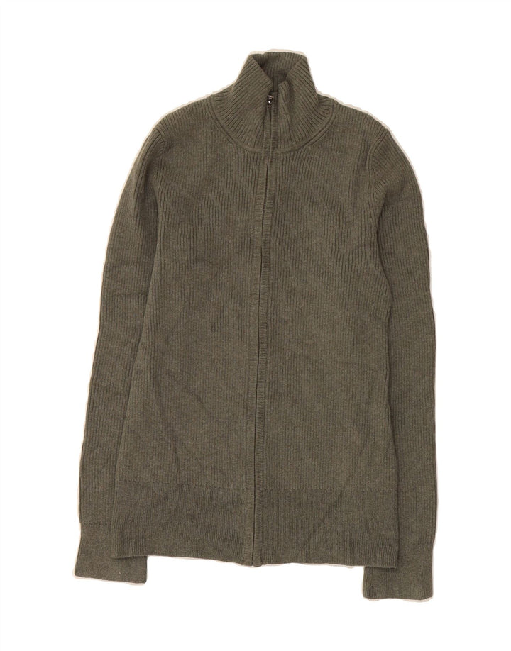 EDDIE BAUER Womens Cardigan Sweater UK 12 Medium Grey Cotton Vintage Eddie Bauer and Second-Hand Eddie Bauer from Messina Hembry 