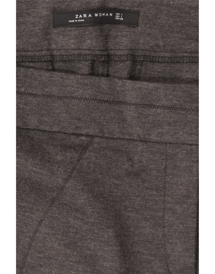 Damskie spodnie garniturowe Zara, duże, W32 L30, szare nakrapiane