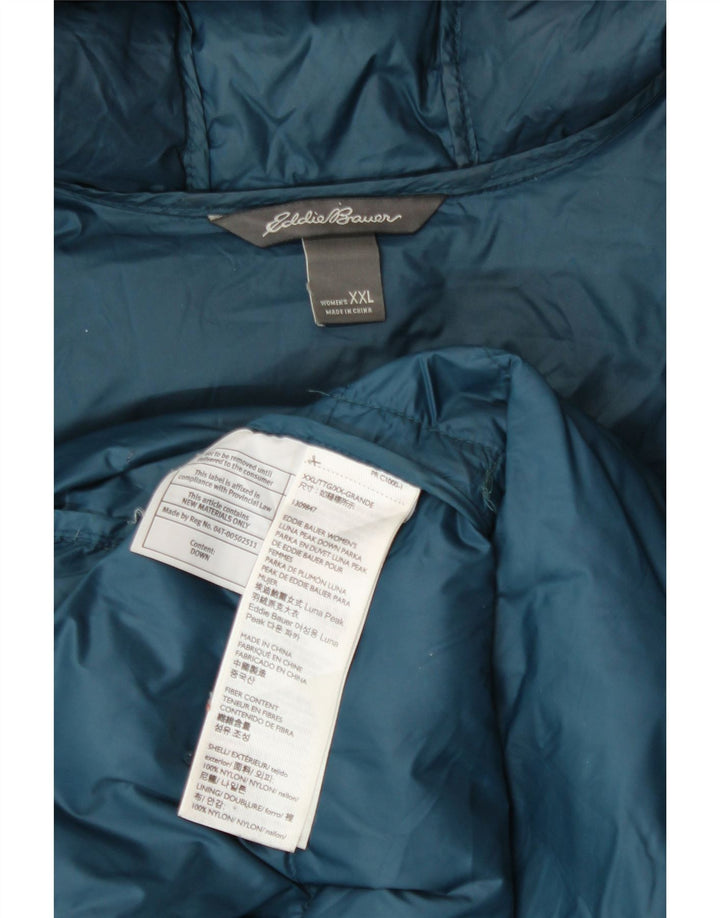 Damska ocieplana kurtka z kapturem Eddie Bauer UK 20 2XL Niebieski nylon