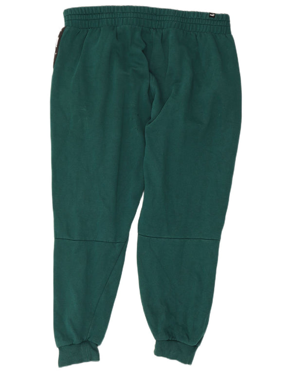 Męskie spodnie dresowe Puma z grafiką, 2XL, bawełna w kolorze zielonym