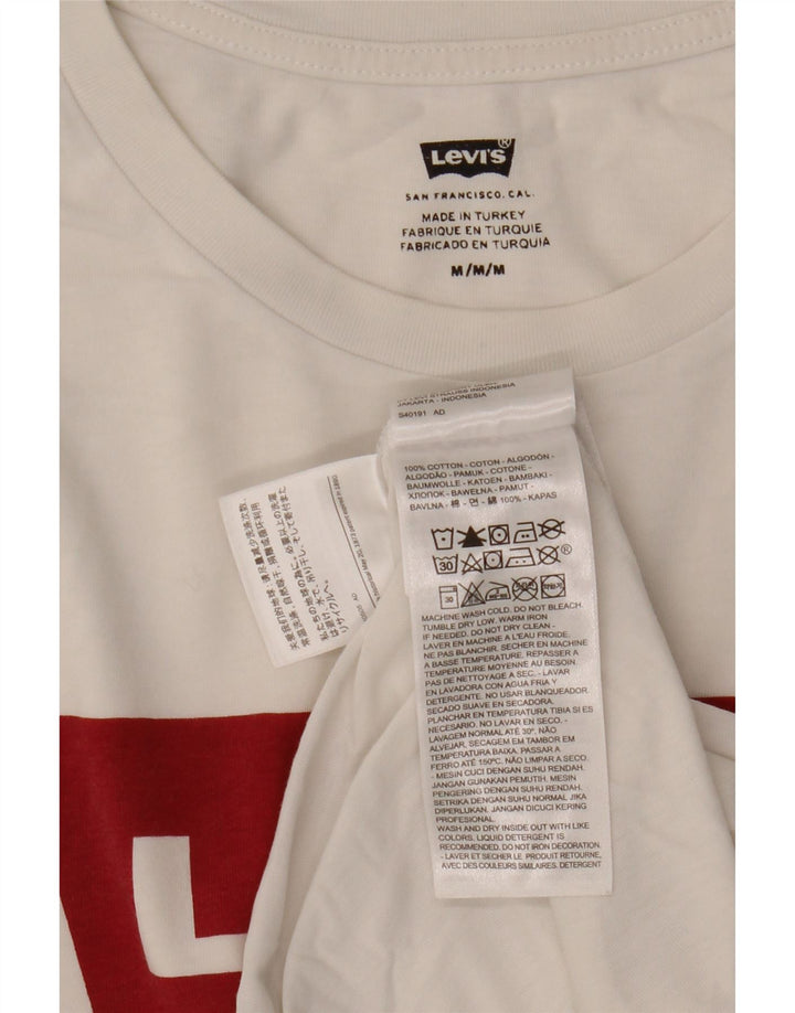 Męska koszulka z grafiką Levi's, średnia, biała bawełna