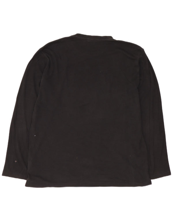 HUGO BOSS Męski top z długim rękawem XL, czarny, bawełniany