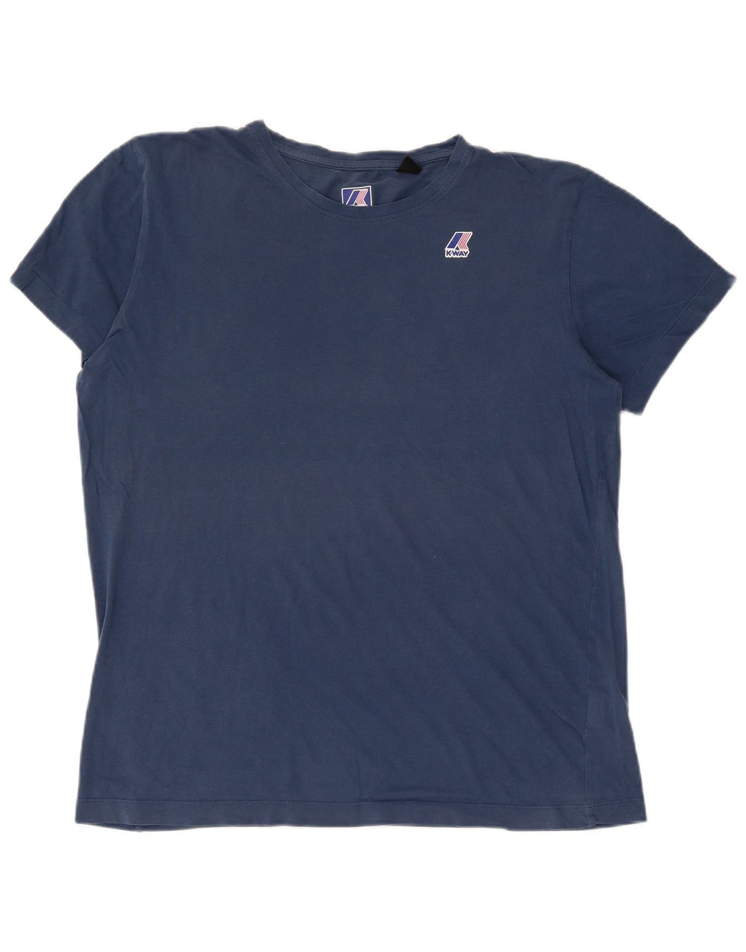 Męski T-shirt K-WAY, duży, niebieski, bawełniany