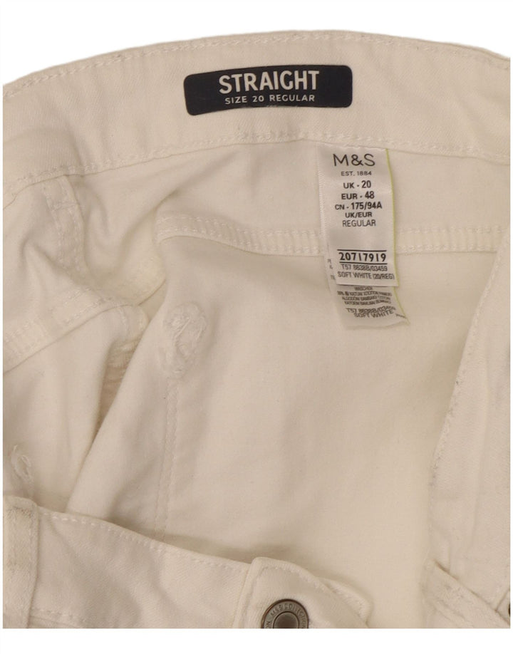 Marks & Spencer Damskie Regular Straight Jeans UK 20 2XL W40 L29 Białe