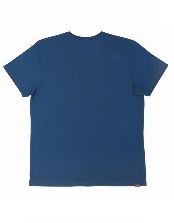 Męski T-shirt z grafiką The North Face, duży, niebieski, bawełniany