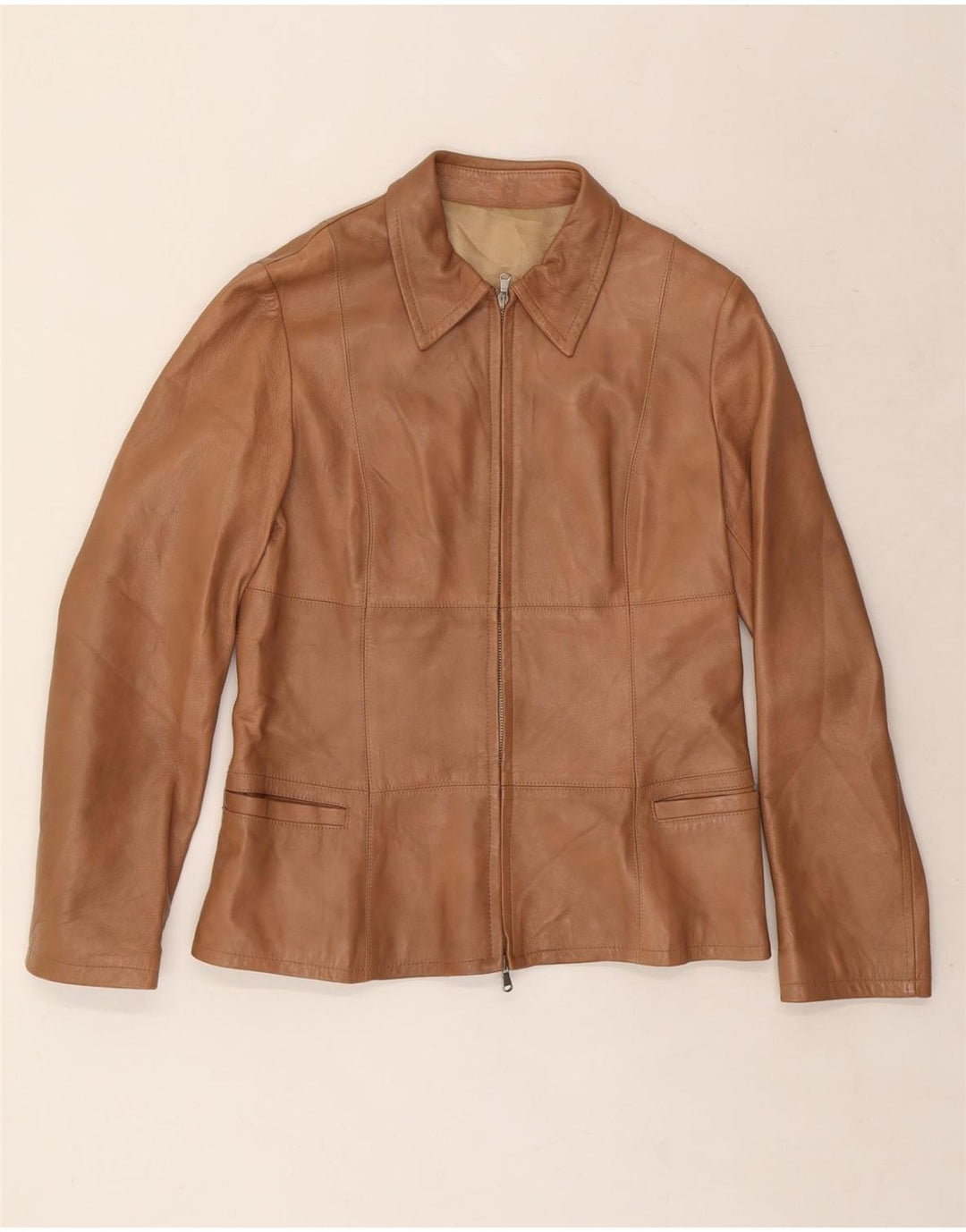 Kurtka skórzana damska VINTAGE IT 48 XL Brązowa skóra