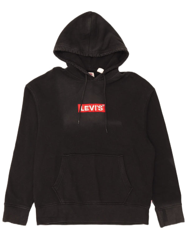 Męski sweter z kapturem Levi's o swobodnym kroju, w kolorze średniej czarnej bawełny
