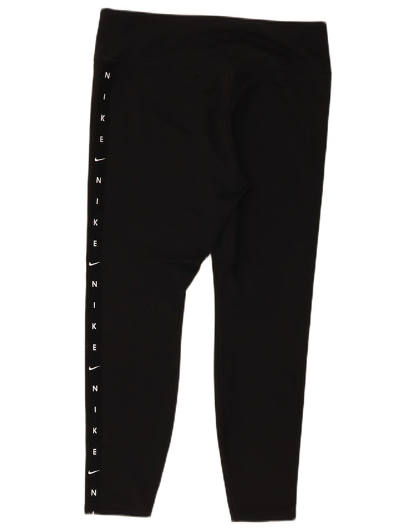 Damskie legginsy Nike Dri Fit Graphic UK 14, duże, czarne, poliestrowe