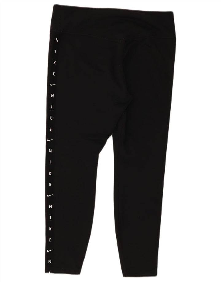 Damskie legginsy Nike Dri Fit Graphic UK 14, duże, czarne, poliestrowe