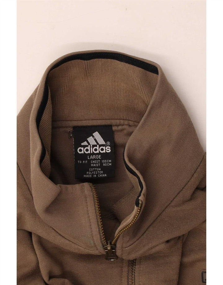 Bluza męska Adidas z zamkiem błyskawicznym, duża, brązowa
