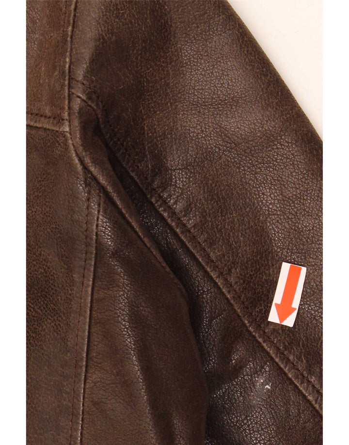 Męska kurtka skórzana vintage UK 38 Medium Brown