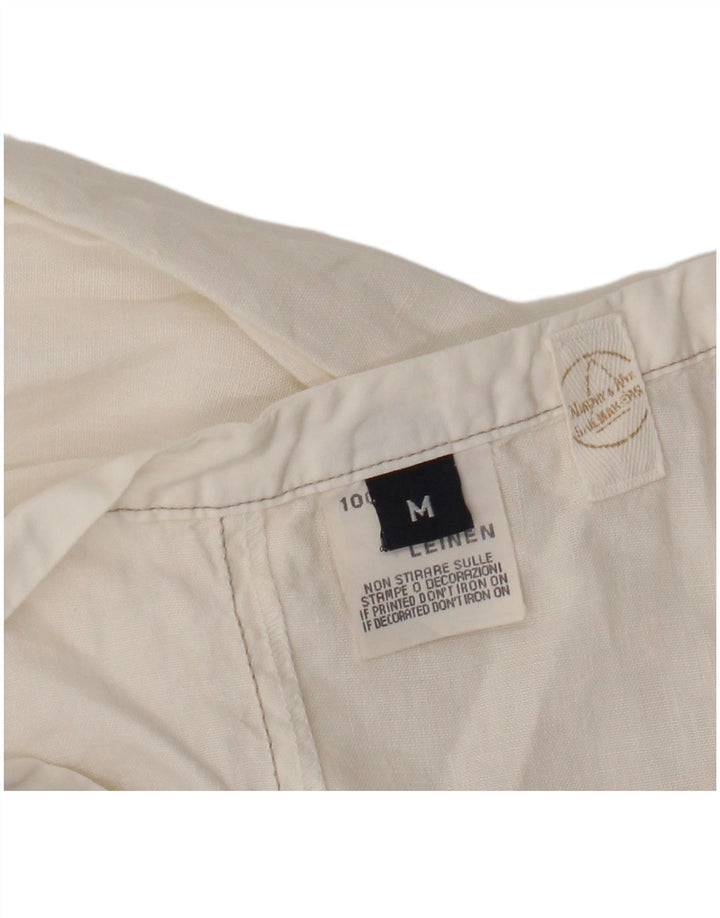 Damska sukienka wiązana na szyi, Murphy & Nye, UK 12, średnia biała lniana