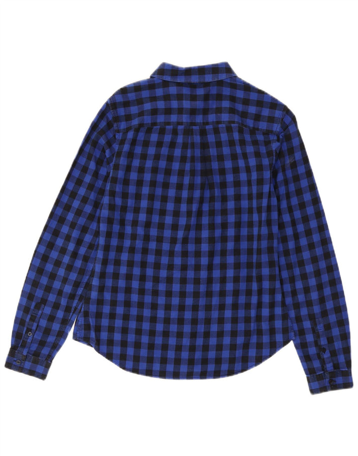Damska koszula flanelowa z długim rękawem Jack Wills UK 8 w małą niebieską kratkę