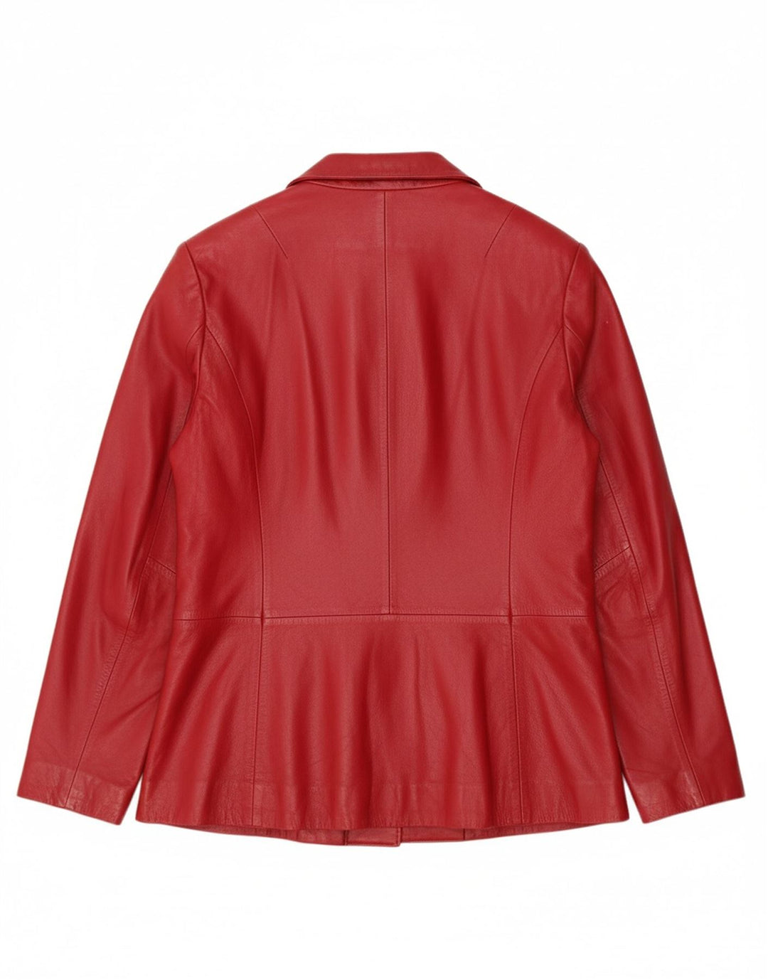 SASHA Womens 3 Button Leather Blazer Jacket UK 14 Medium Red Leather