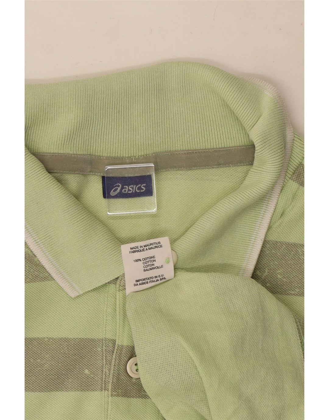 Męska koszulka polo Asics 2XL, bawełniana w zielone paski