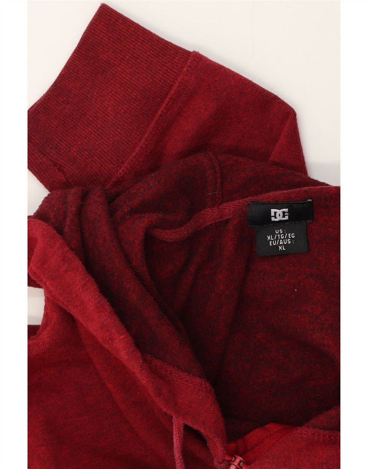 Męski sweter DC z kapturem i zamkiem XL, czerwony, nakrapiany